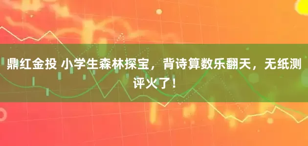 鼎红金投 小学生森林探宝，背诗算数乐翻天，无纸测评火了！