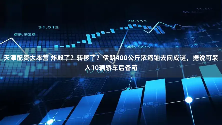 天津配资大本营 炸毁了？转移了？伊朗400公斤浓缩铀去向成谜，据说可装入10辆轿车后备箱