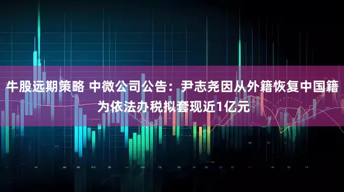 牛股远期策略 中微公司公告：尹志尧因从外籍恢复中国籍 为依法办税拟套现近1亿元